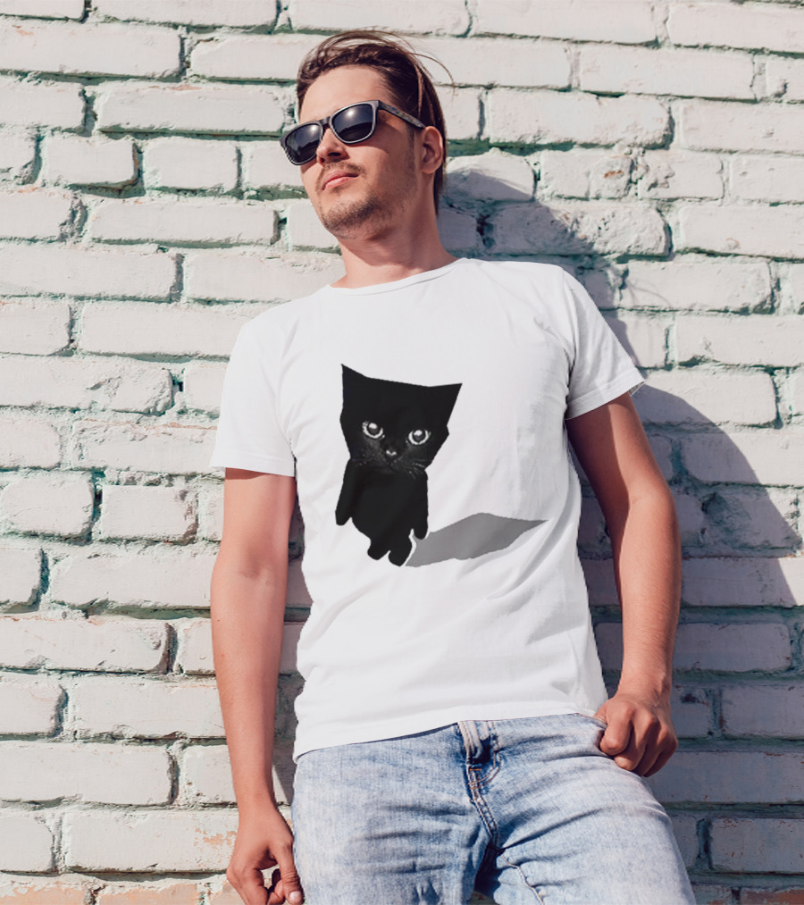 Cat Sluj Art Bro Shadow Black Kitty Image T-Shirt