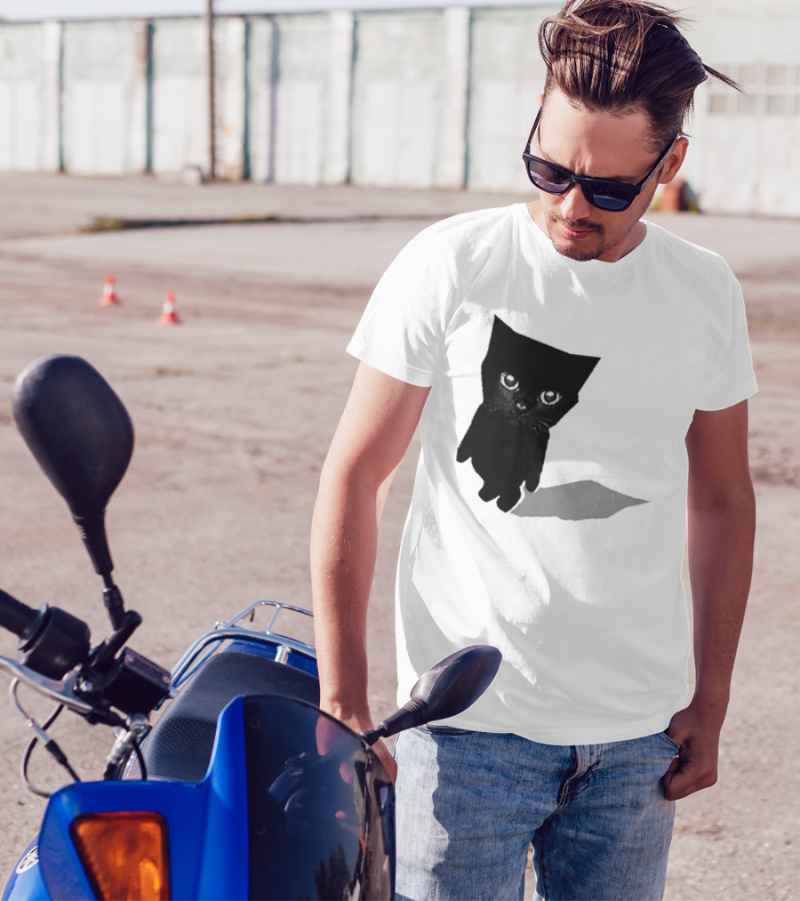Cat Sluj Art Bro Shadow Black Kitty Image T-Shirt
