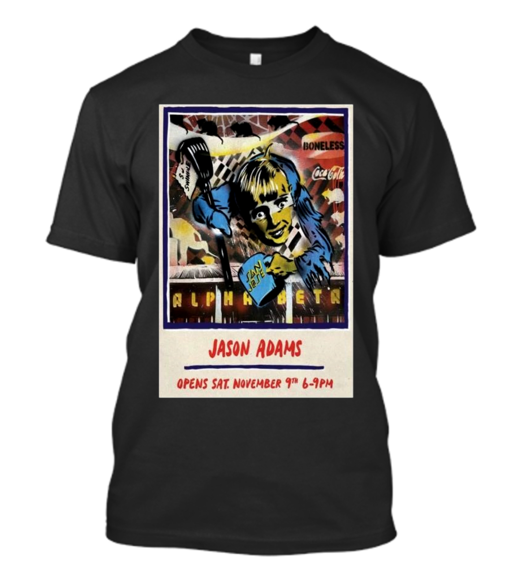 Jason Adams San Francisco CA November 9 2024 Alpha Beta Boneless Coca-Cola Van Life T-Shirt