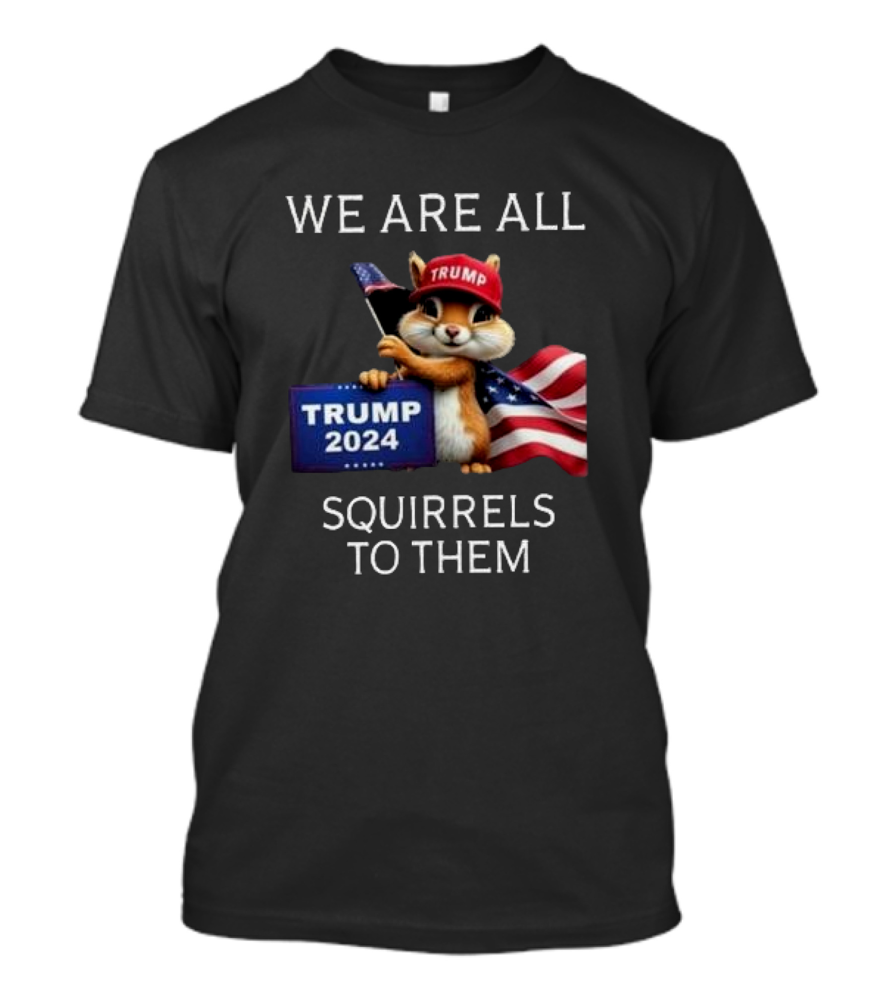 Peanut The Squirrel Trump 2024 We Are All Squirrels To Them With Flag T-Shirt