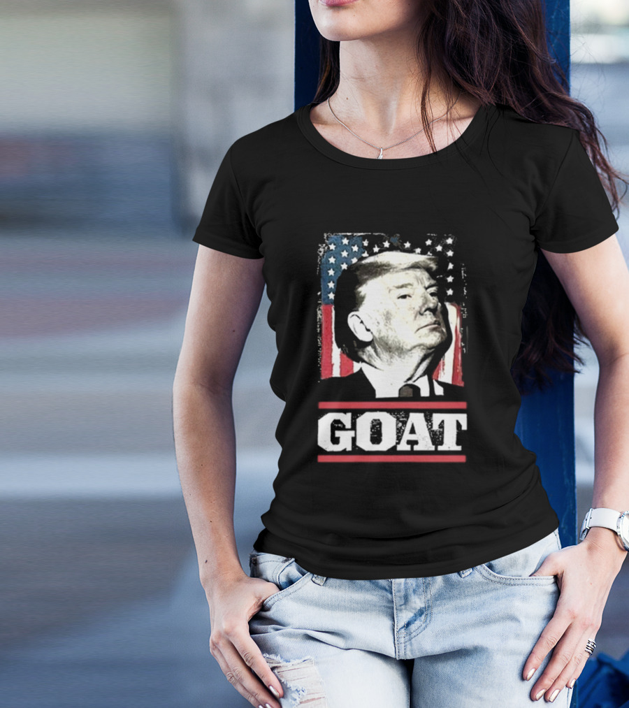 Lions Not Sheep Trump GOAT USA Flag T-Shirt