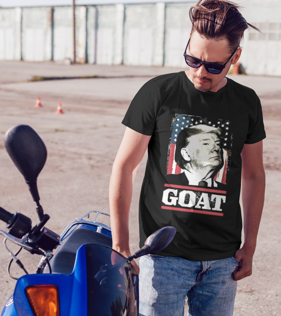 Lions Not Sheep Trump GOAT USA Flag T-Shirt