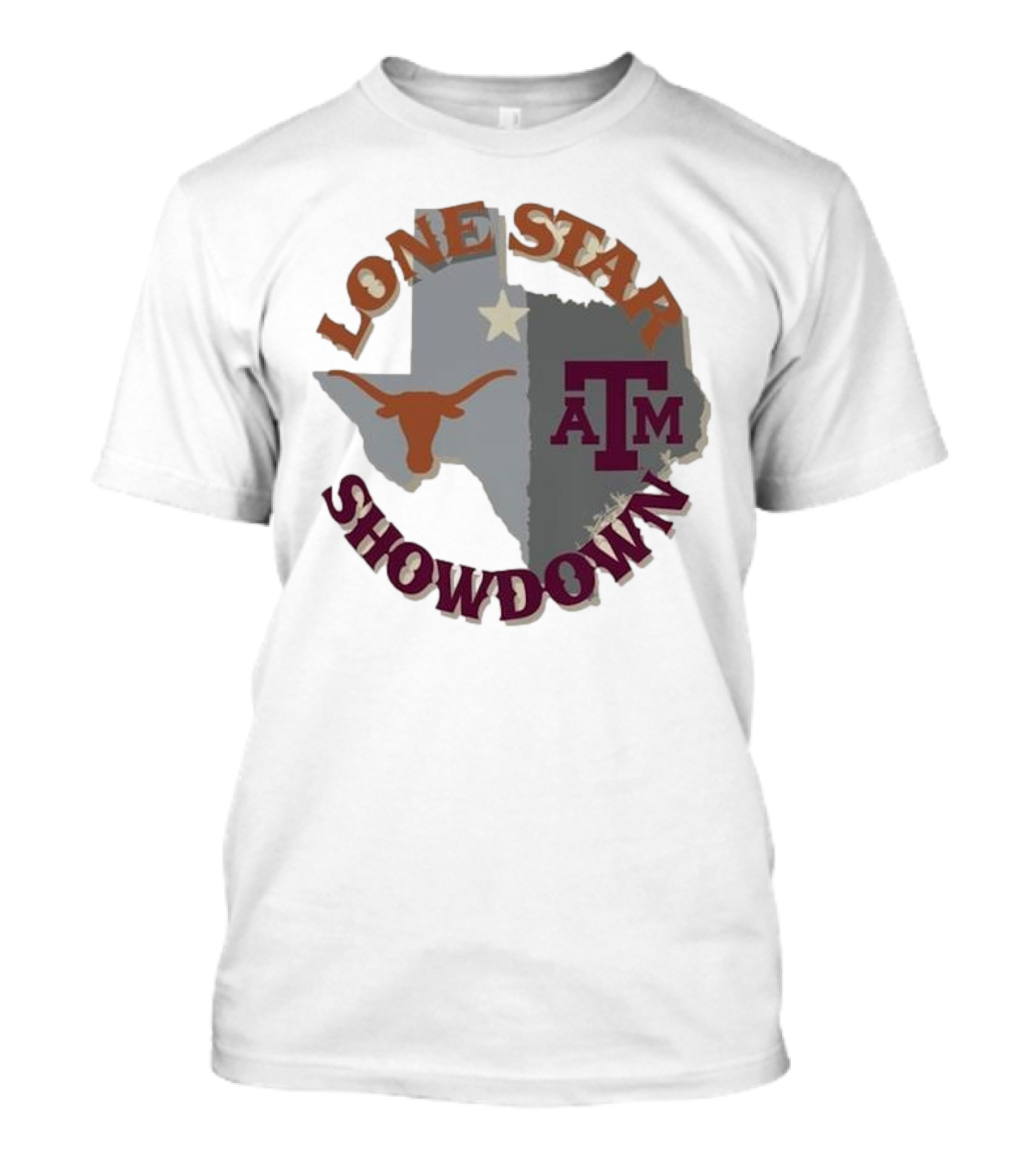 Texas A&M Aggies Vs Texas Longhorns Lone Star Showdown 2024 Map T-Shirt