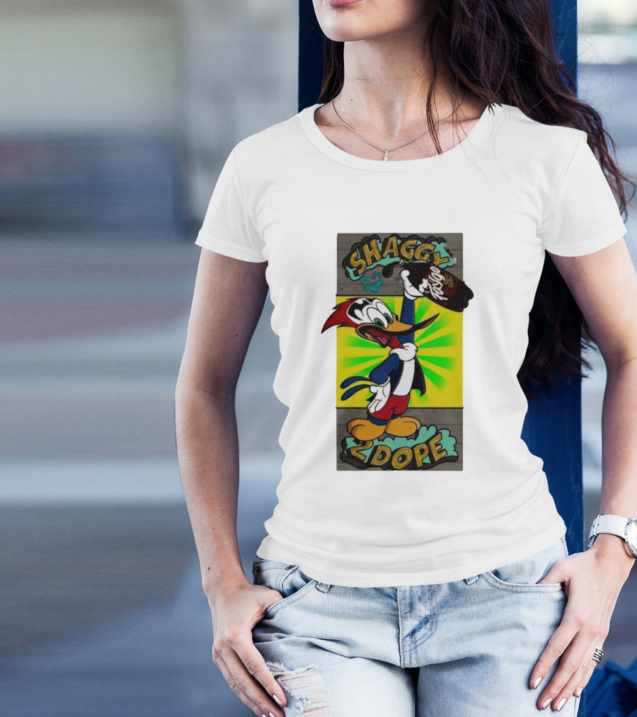Shaggy 2 Dope Woodpecker Cartoon With Hat T-Shirt