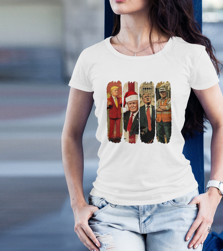 Trump Won 2024 We Won America Again 2024 Santa Hat MAGA Construction Worker T-Shirt