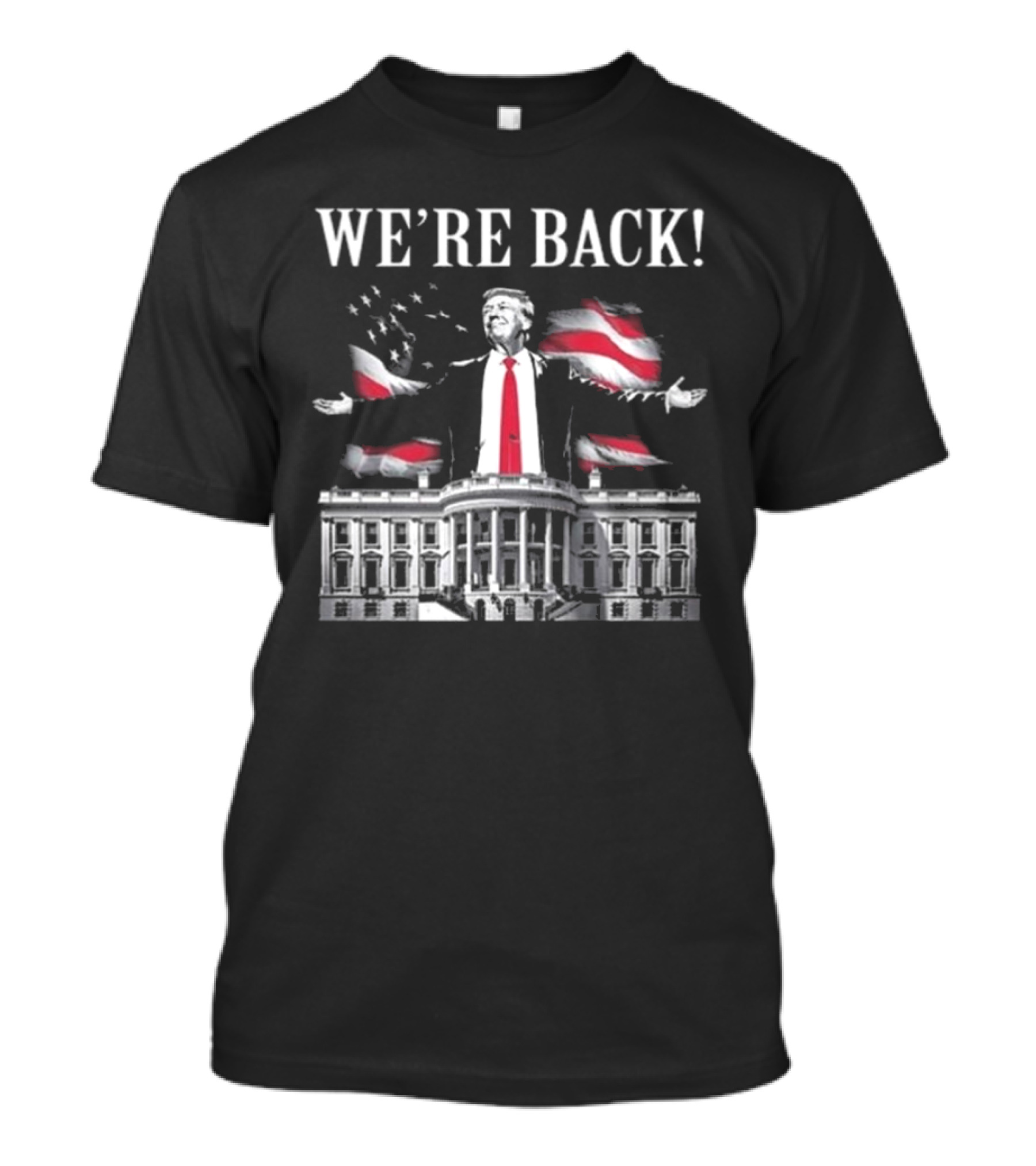 Adam Calhoun We’re Back Trump Won 2024 White House American Flag T-Shirt