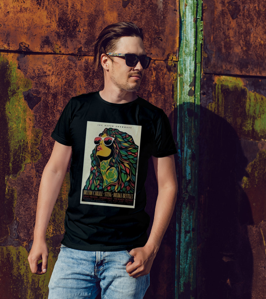 JAS Aspen Snowmass 2024 Labor Day Weekend Featuring Brandi Carlile Sting Dierks Bentley Lukas Nelson OneRepublic The Black Crowes Michael Franti Spearhead Jade Jackson T-Shirt