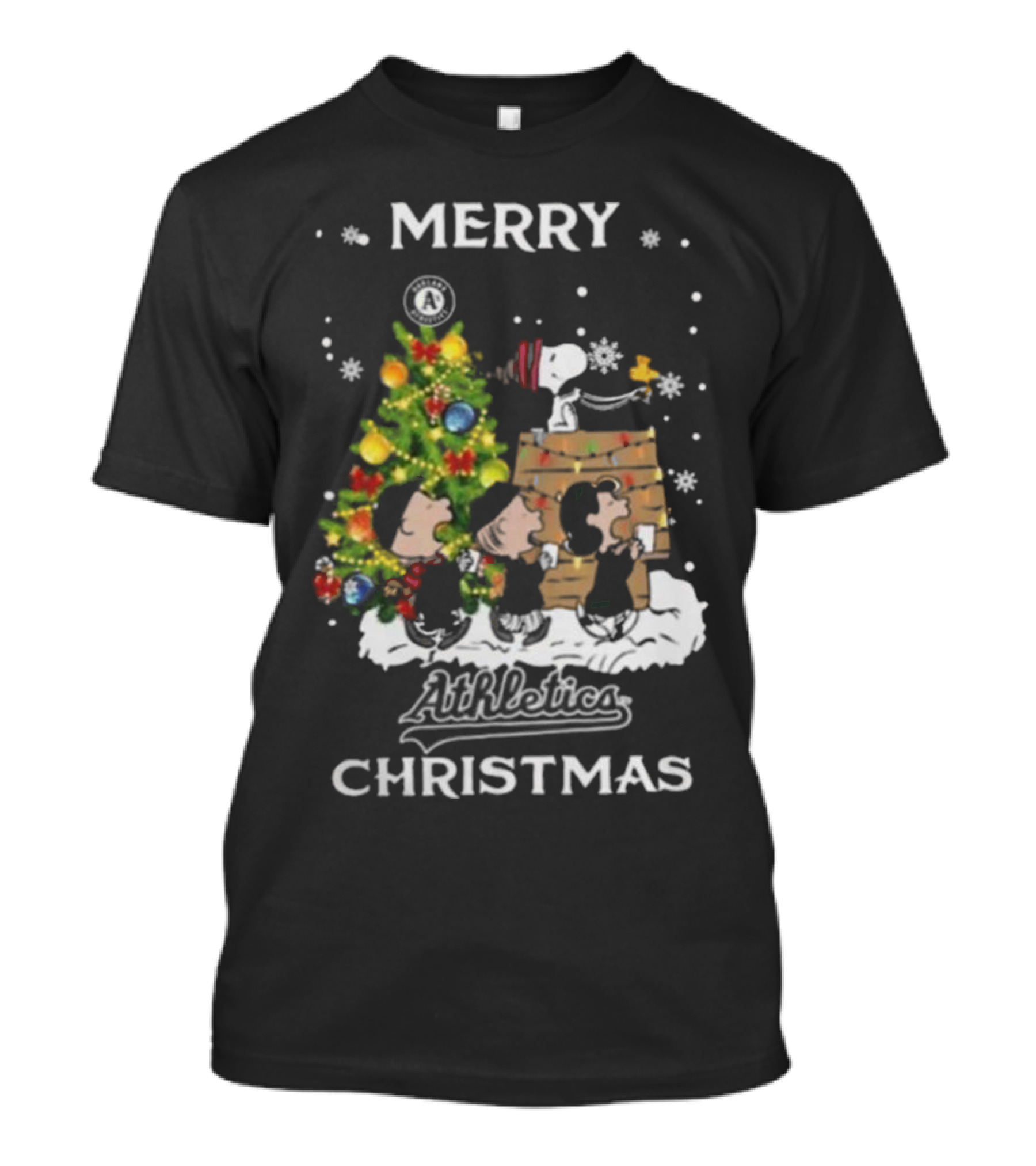 Merry Christmas 2024 Oakland Athletics Snoopy And Friends T-Shirt