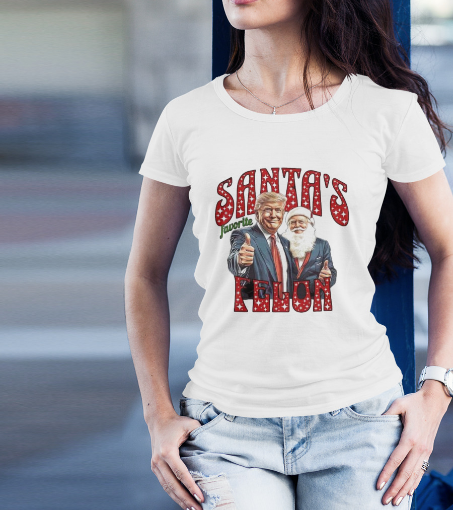 Santa's Favorite Felon Trump Christmas T-Shirt