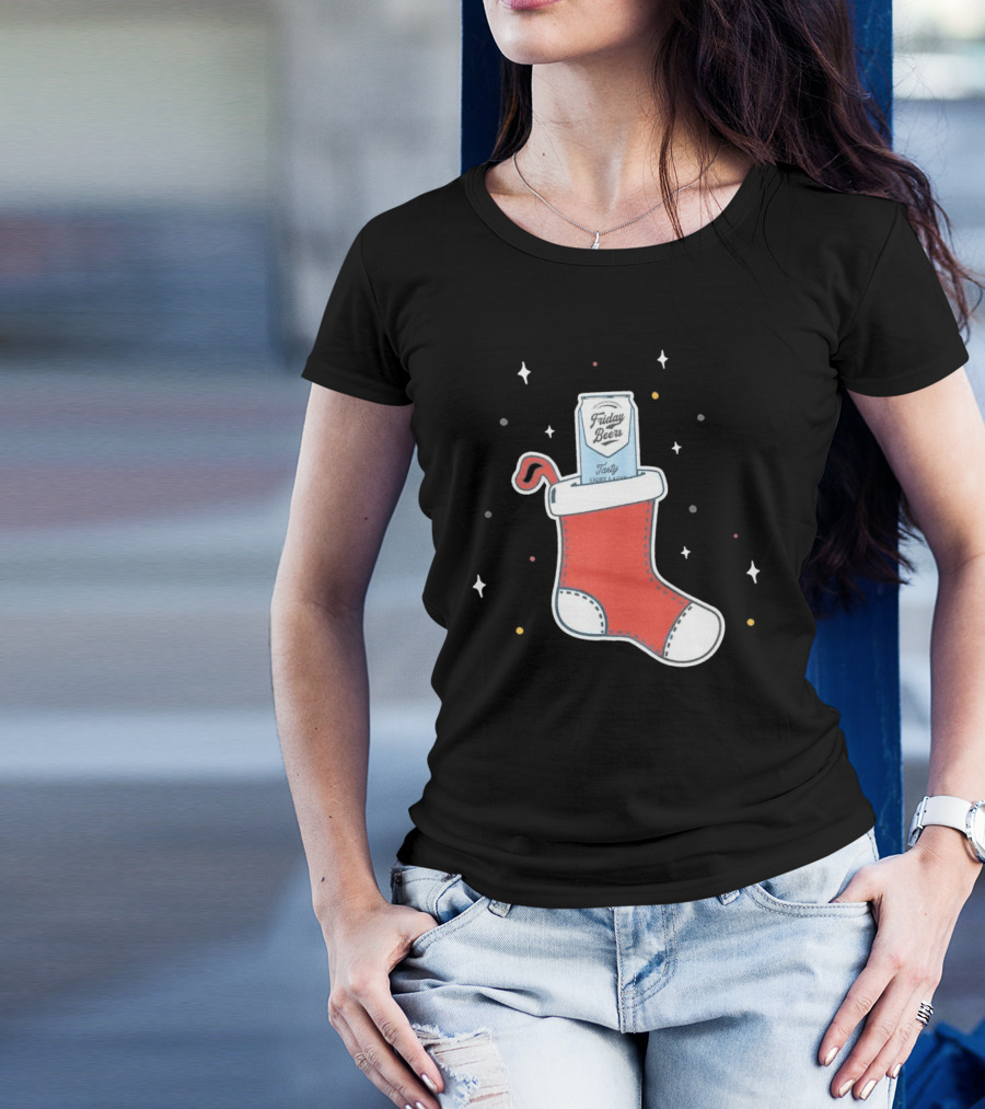 Friday Beers Christmas Stocking T-Shirt