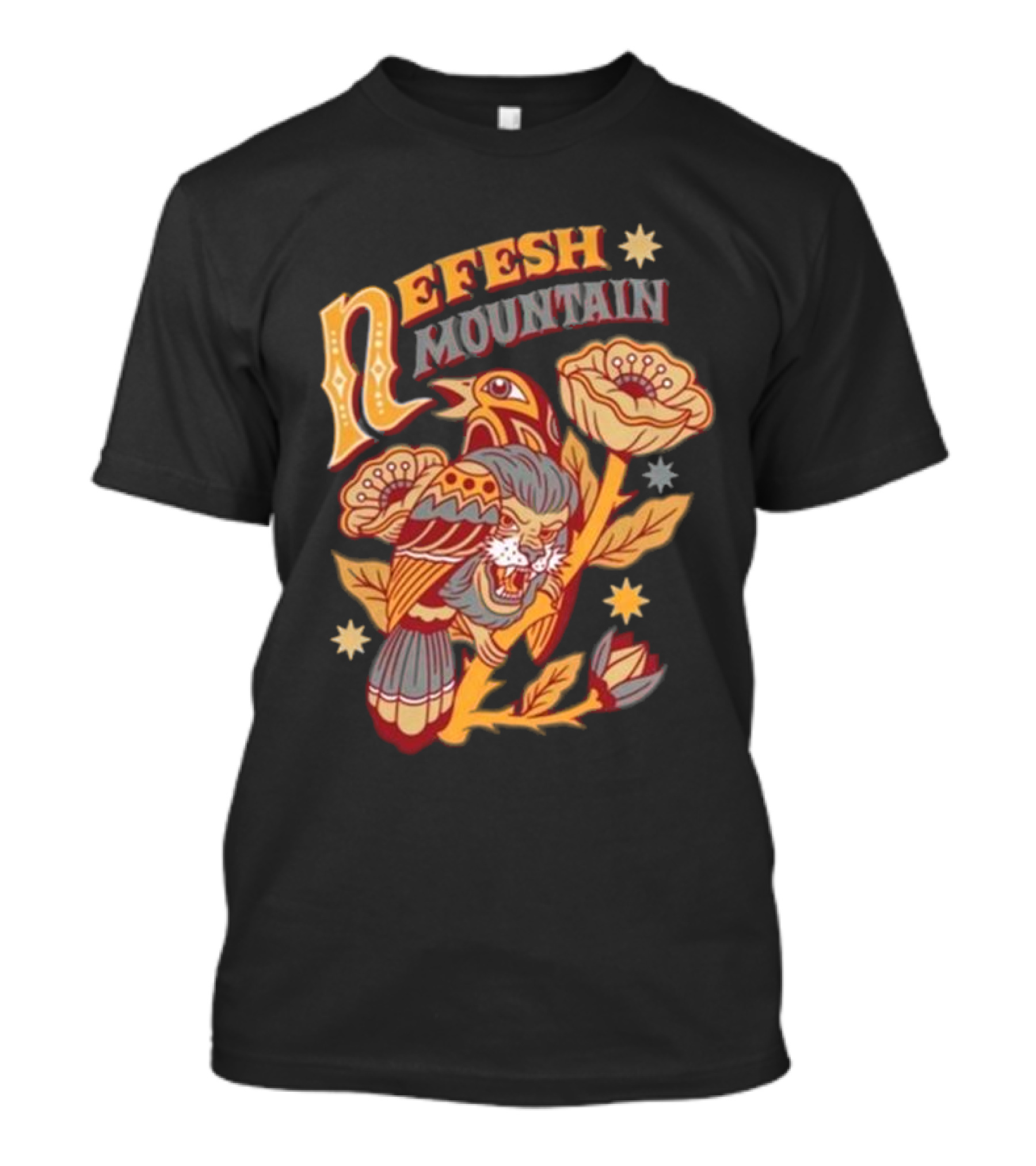 Nefesh Mountain Vibrant Sparrow And Fierce Lion Floral Harmony T-Shirt