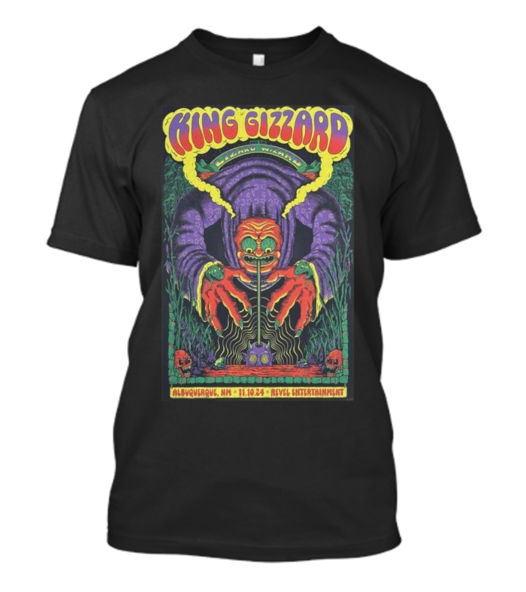 King Gizzard Tour Albuquerque NM Nov 10 2024 Revel Entertainment Center Electric Wizard T-Shirt