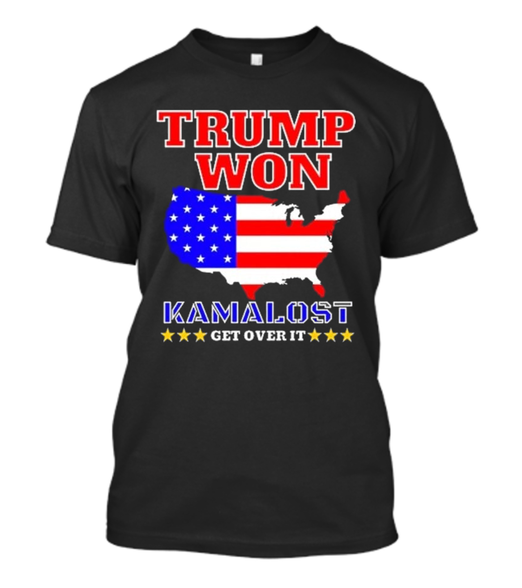 Trump Won Kamalalost Get Over It USA Map Stars T-Shirt