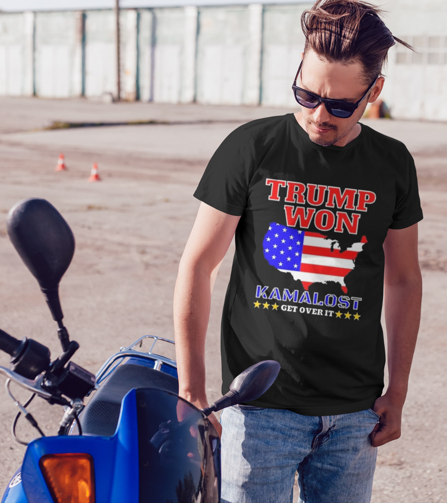 Trump Won Kamalalost Get Over It USA Map Stars T-Shirt