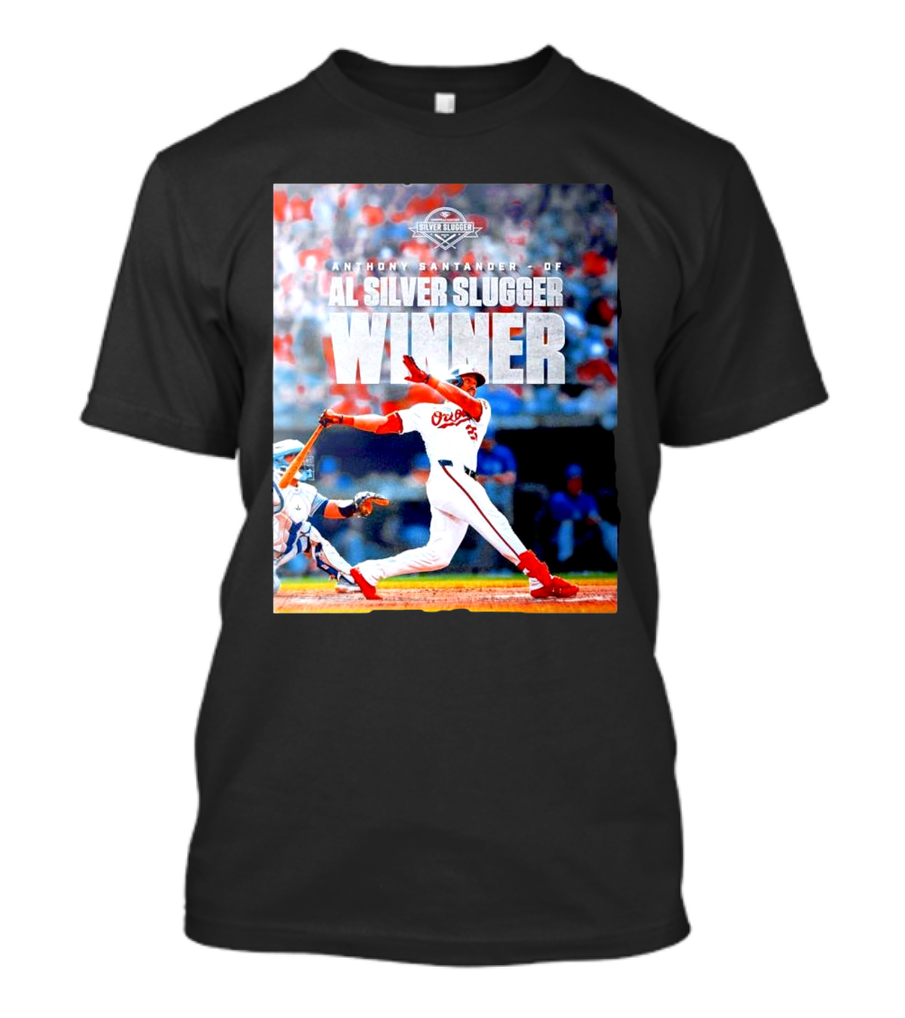 Anthony Santander AL Silver Slugger Winner Orioles Baseball Action T-Shirt