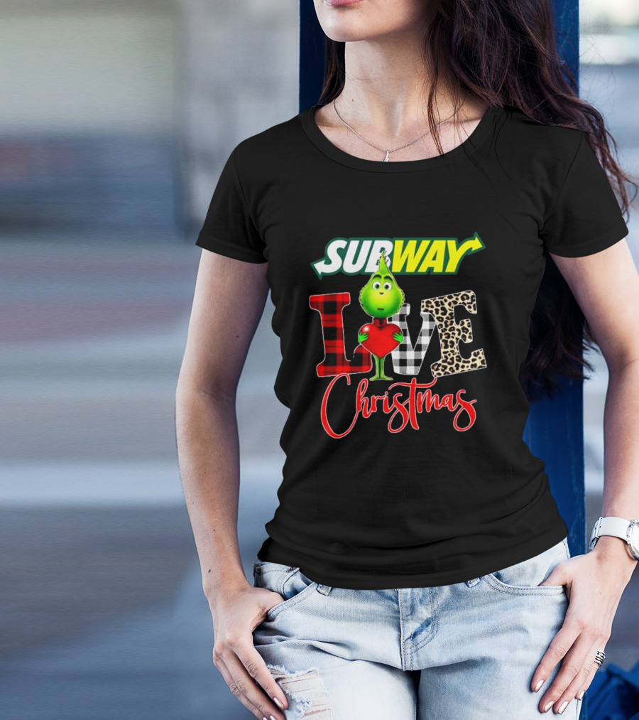 SUBWAY Grinch Love Heart Christmas T-Shirt