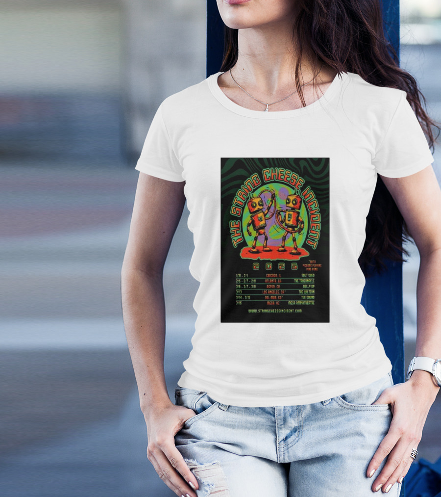 The String Cheese Incident With Pigeons Playing Ping Pong 2025 Tour Dates Chicago Atlanta Aspen Los Angeles Del Mar Mesa T-Shirt