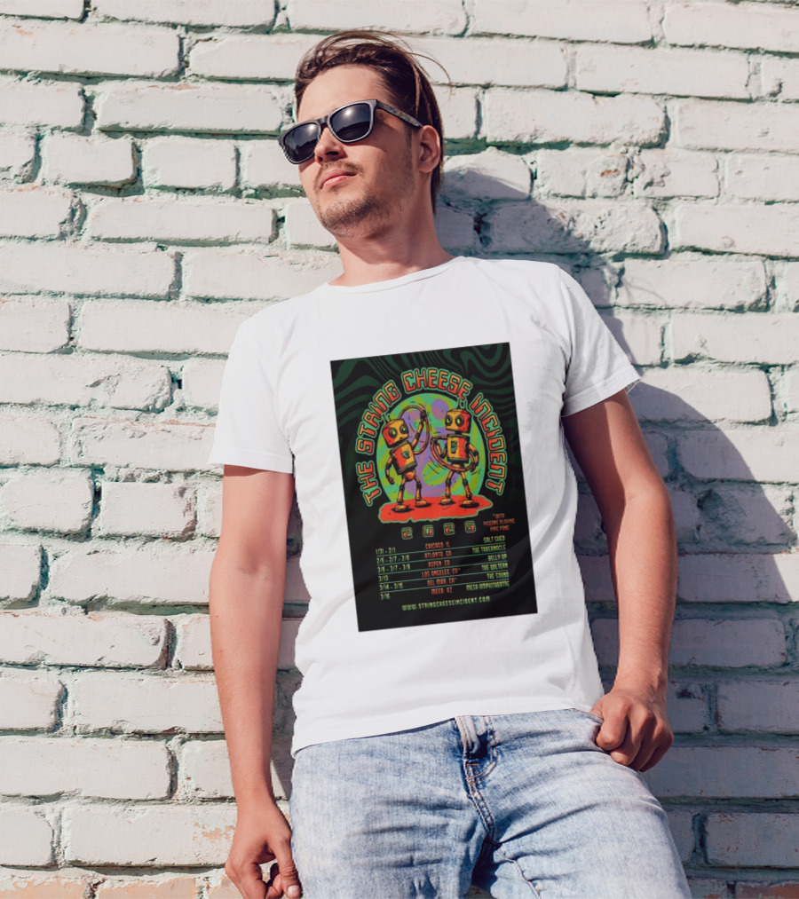 The String Cheese Incident With Pigeons Playing Ping Pong 2025 Tour Dates Chicago Atlanta Aspen Los Angeles Del Mar Mesa T-Shirt