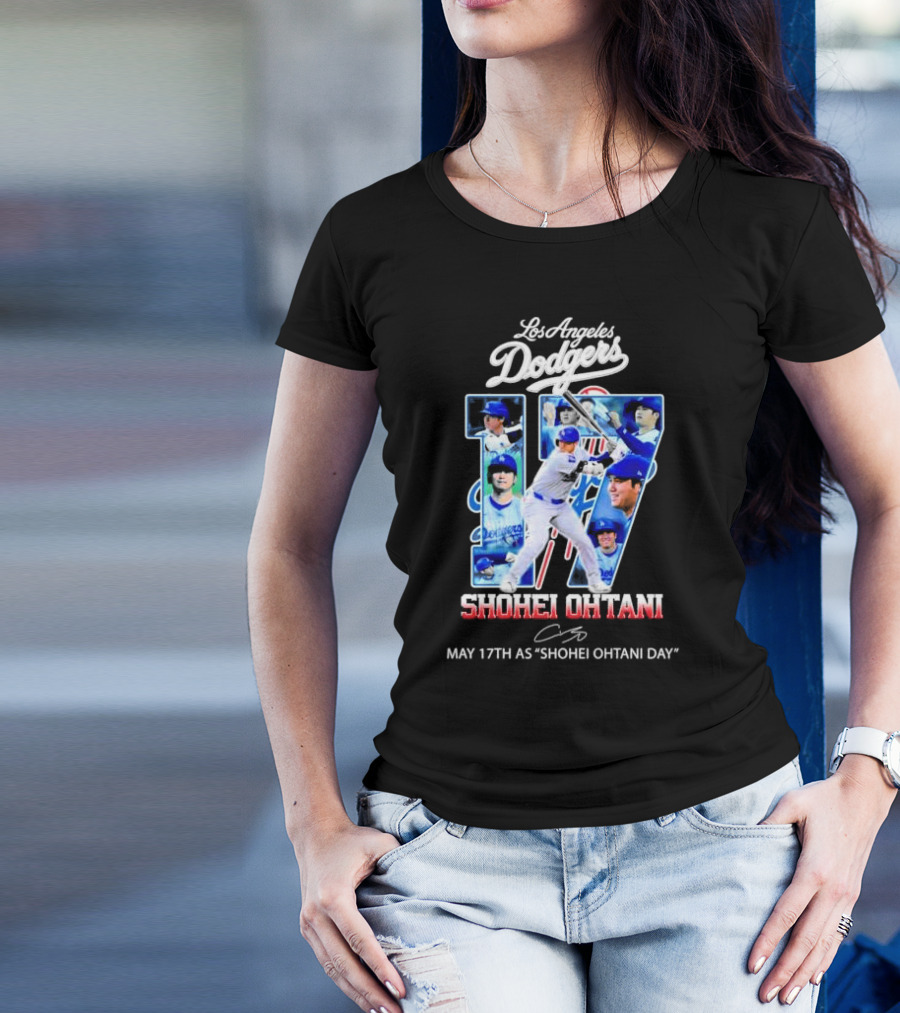 Los Angeles Dodgers Shohei Ohtani 17 May 17th As Shohei Ohtani Day Signature T-Shirt