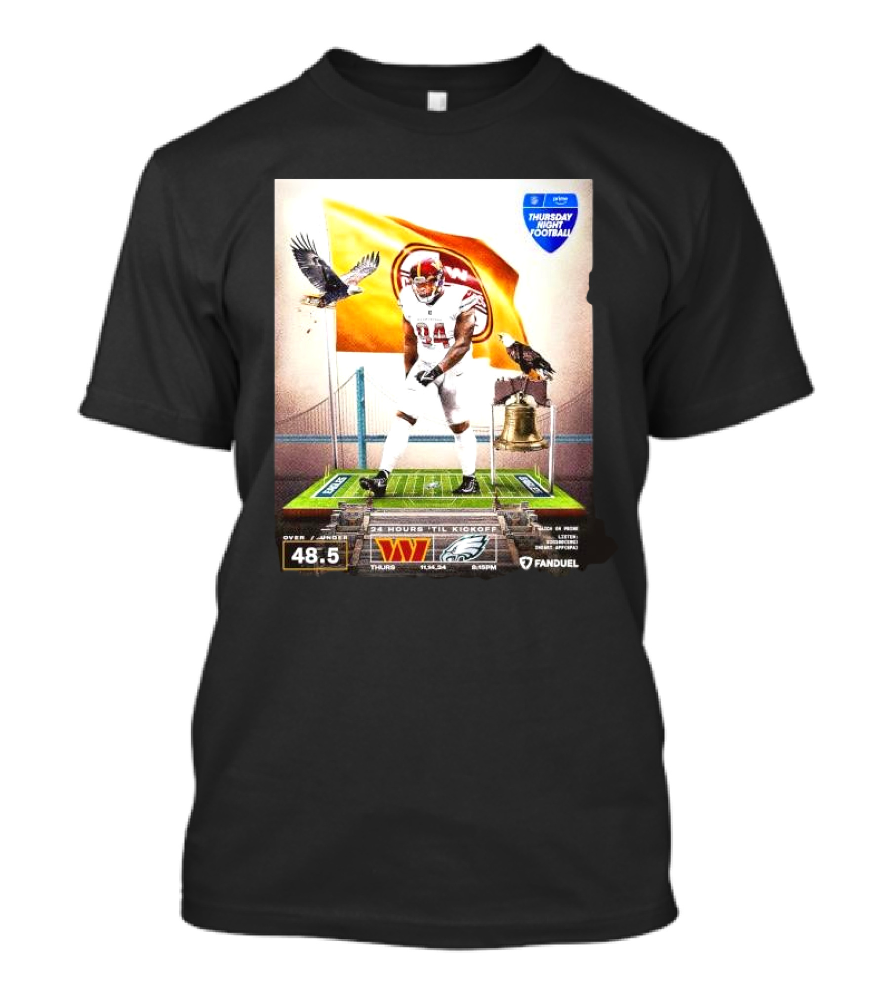 Thursday Night Football Washington Commanders Vs Eagles South Philly Showdown Fanduel T-Shirt