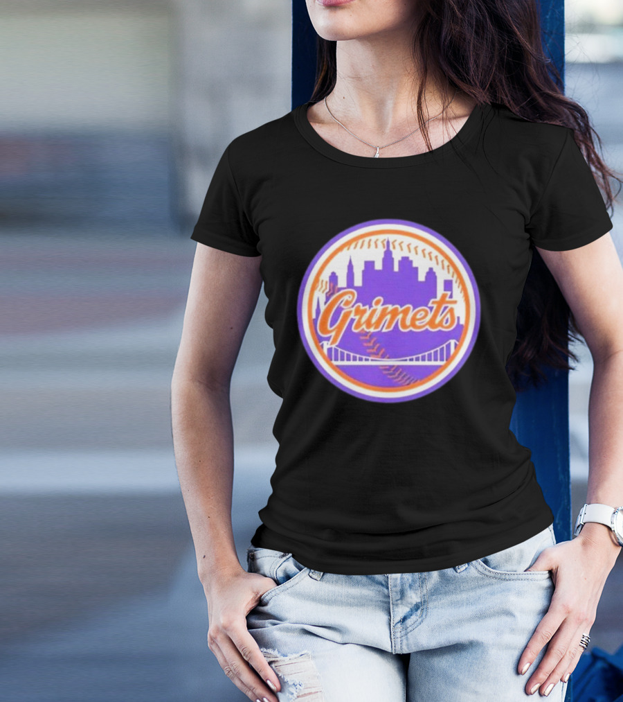 Ny Mets Grimets Skyline Baseball T-Shirt