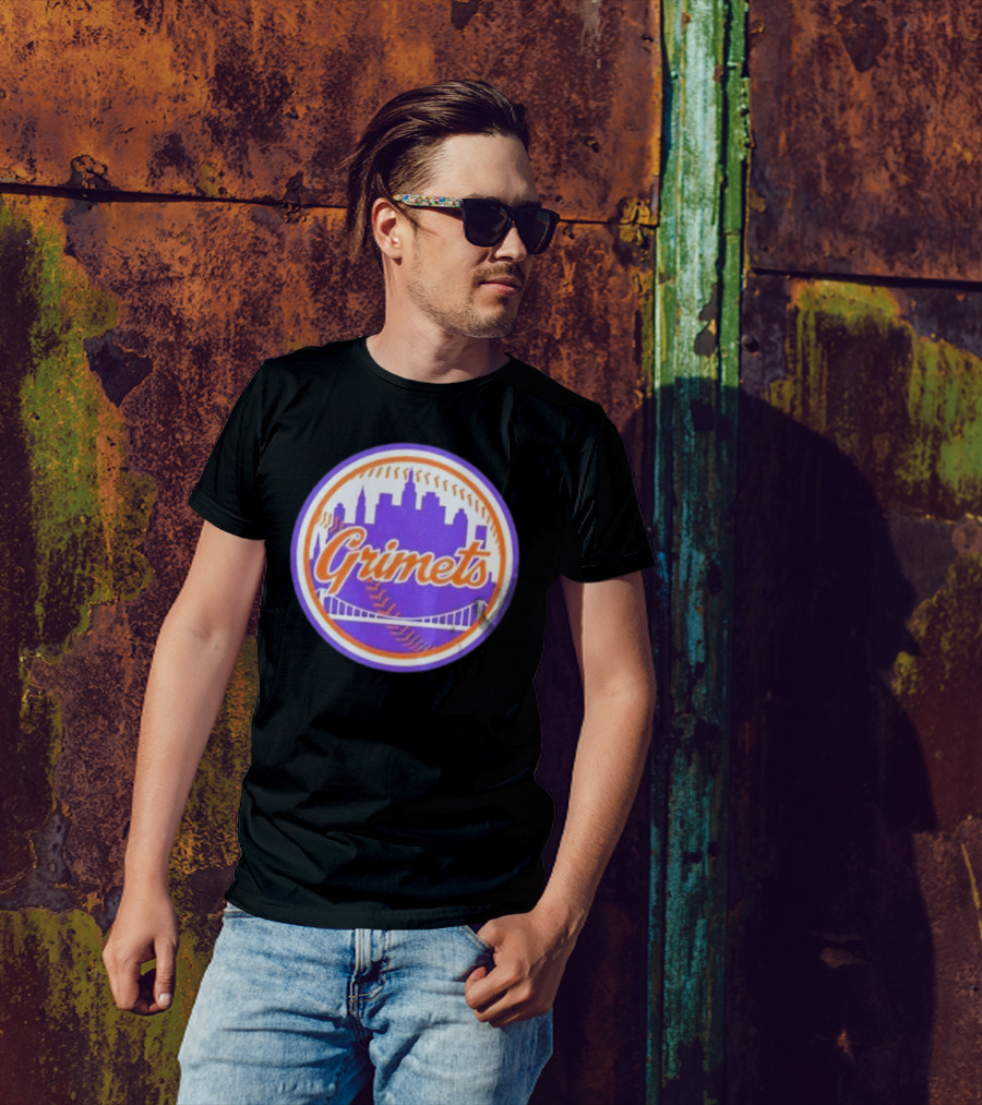 Ny Mets Grimets Skyline Baseball T-Shirt