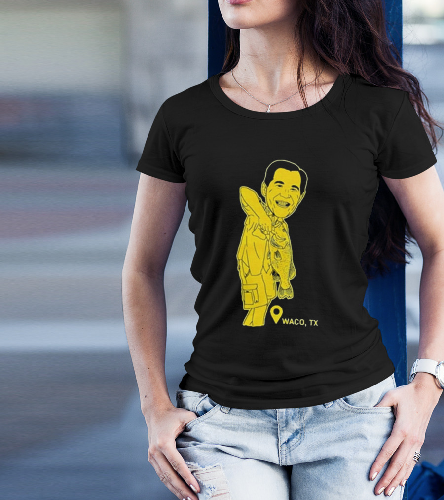 Scott Drew Fishing Caricature Waco TX T-Shirt