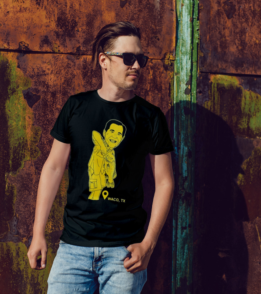 Scott Drew Fishing Caricature Waco TX T-Shirt