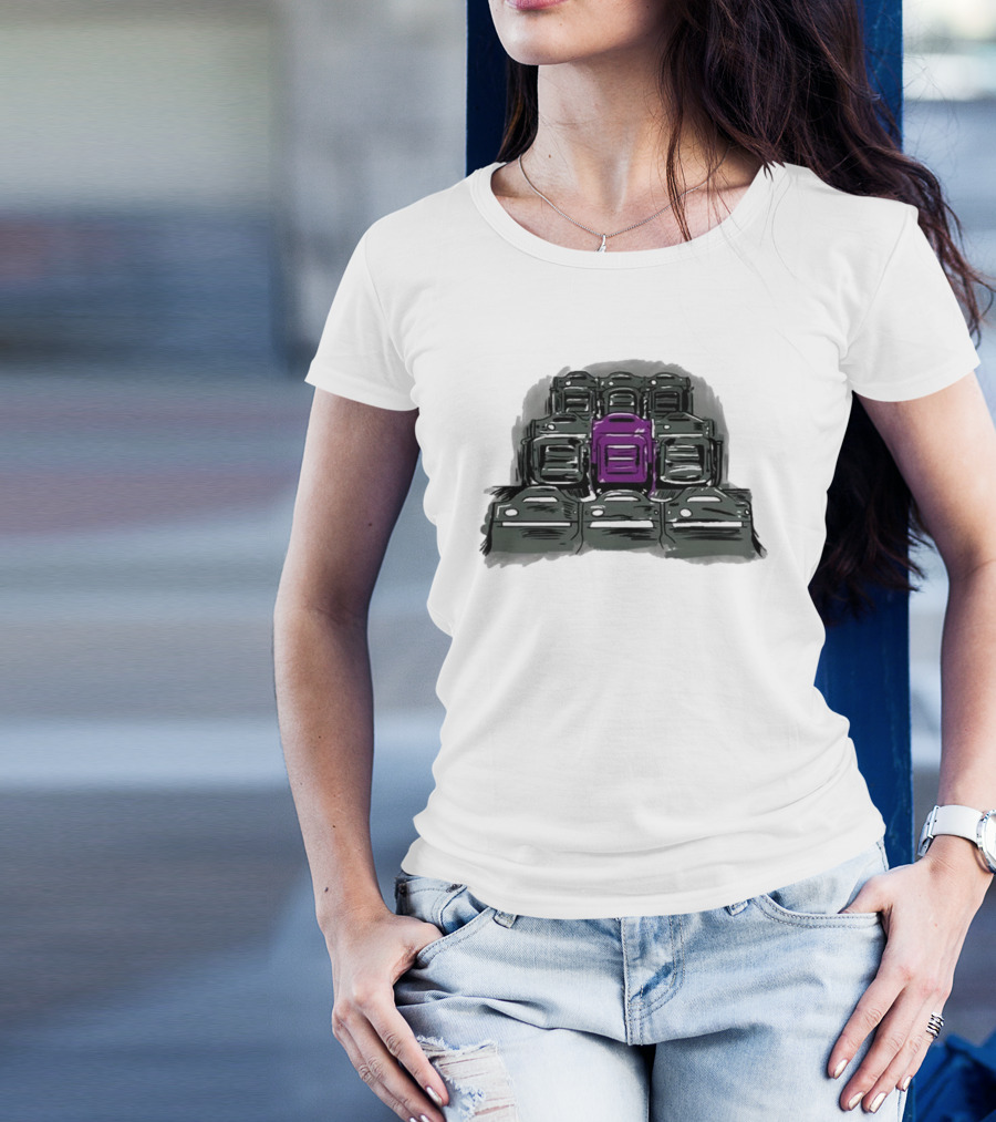 Grimace The Purple Seat Among Gray Car Seats T-Shirt