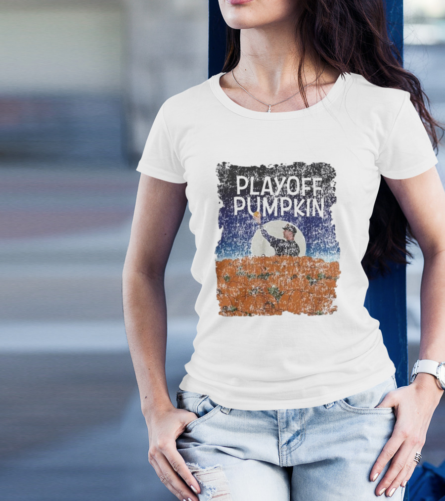 Playoff Pumpkin Baseball Halloween T-Shirt