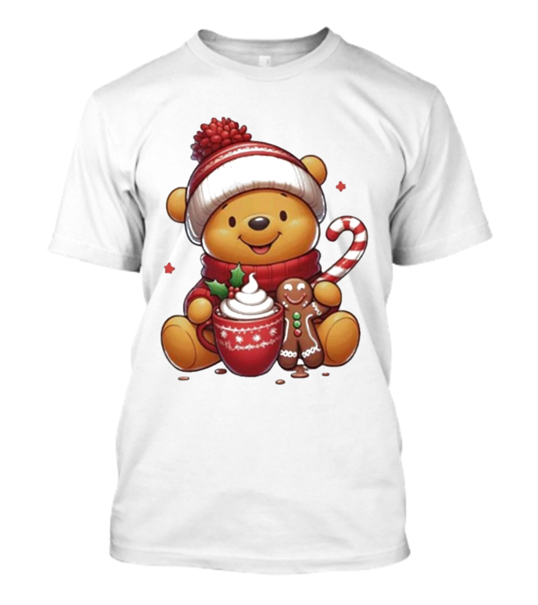 Winnie The Pooh Holiday Cozy Cocoa And Candy Cane Christmas T-Shirt