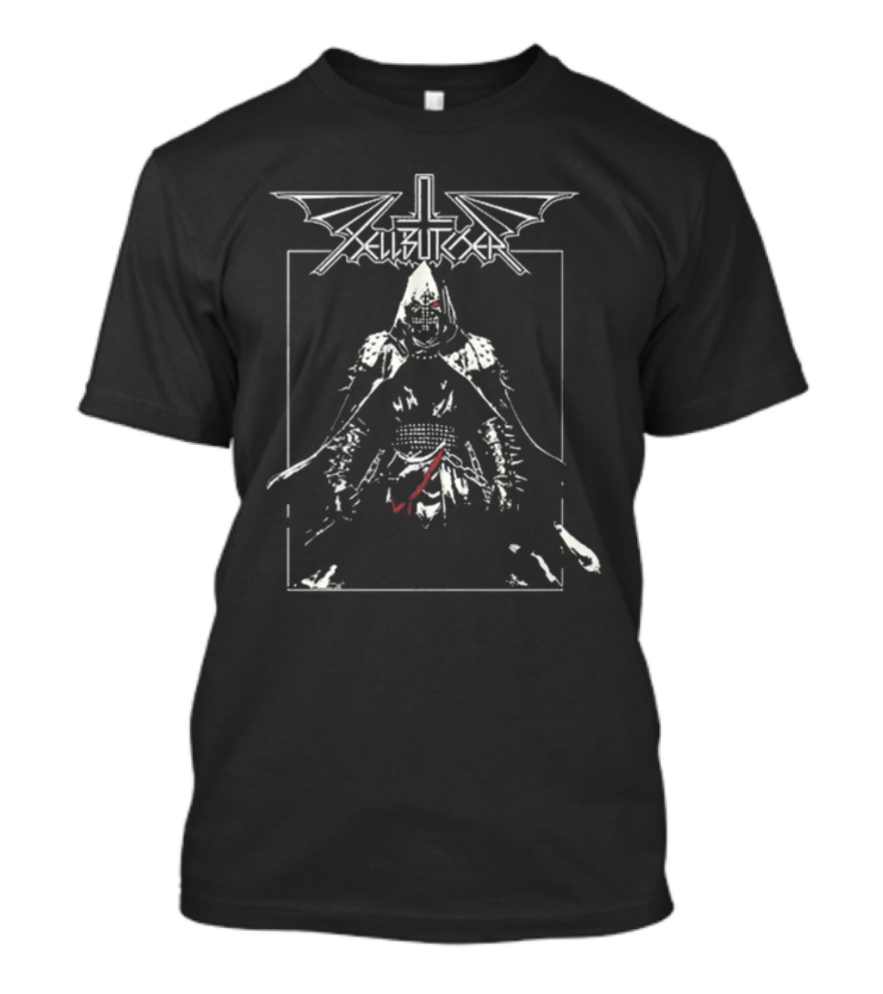 Hellbutcher Hellbutcher 31st May 2024 Dark Hooded Figure With Cross T-Shirt