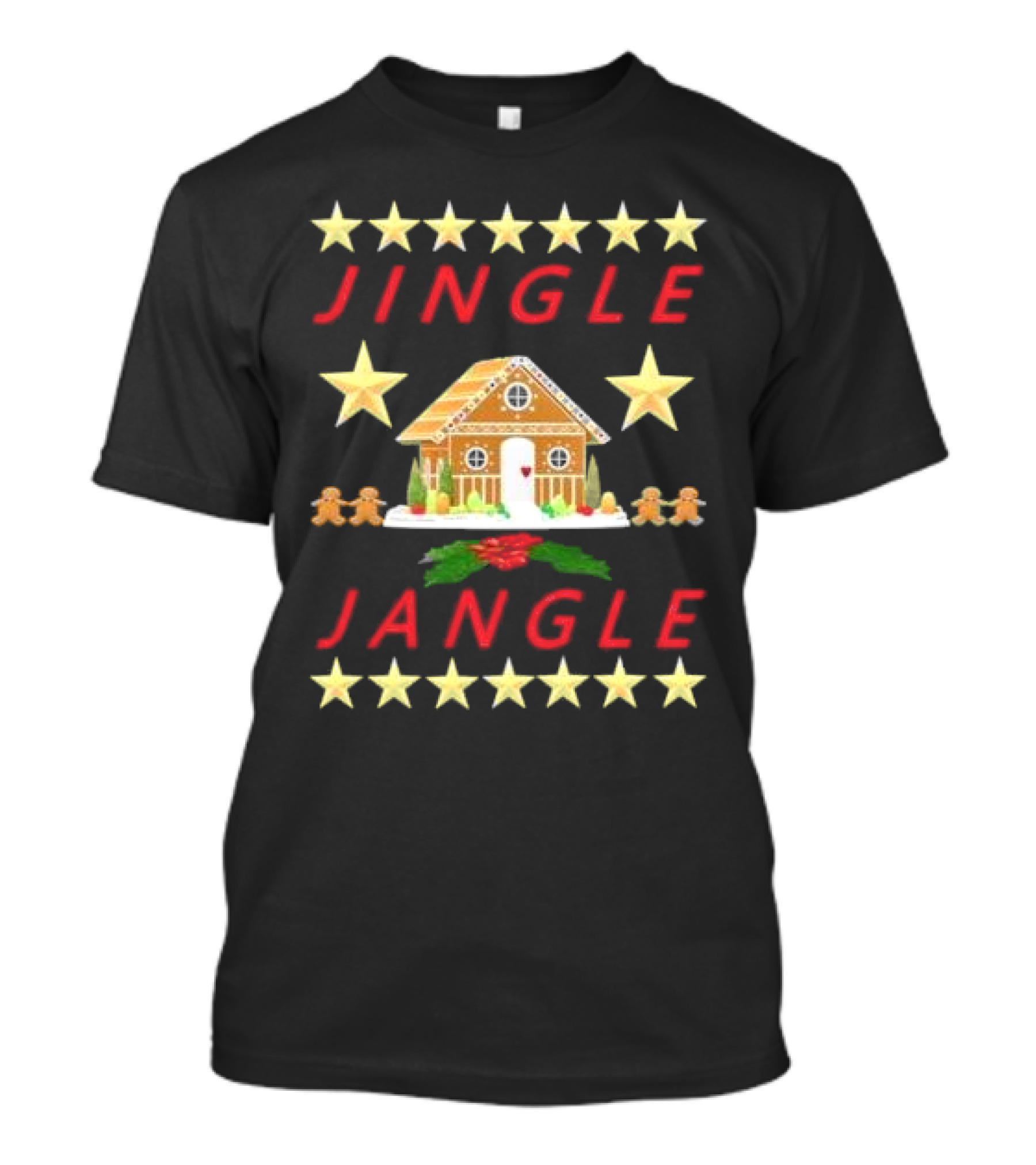 Jingle Jangle Gingerbread House Ugly Christmas 2024 Stars T-Shirt