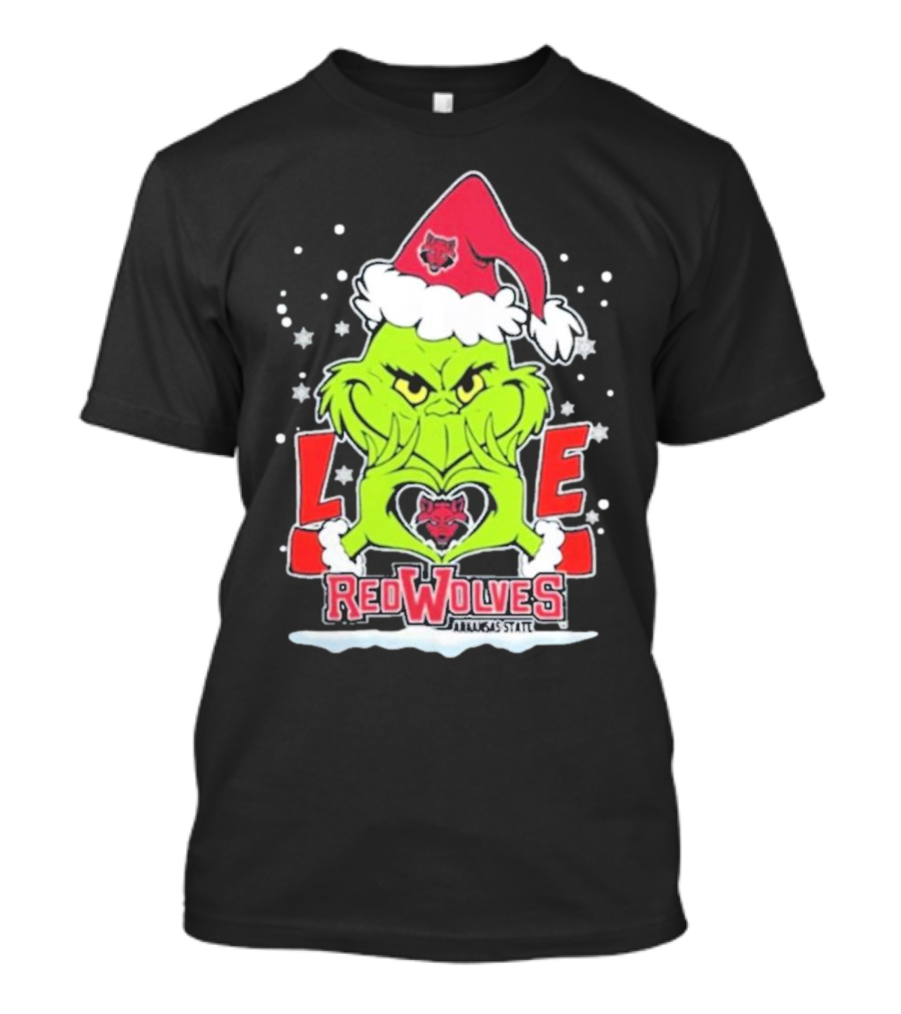 Love The Grinch Arkansas State Red Wolves Christmas 2024 Football T-Shirt