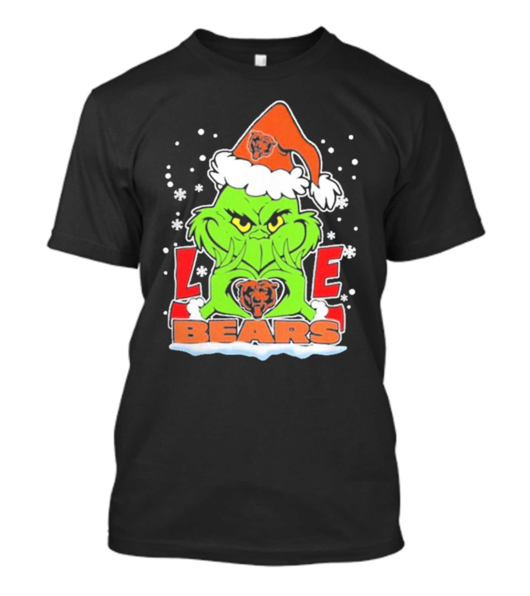 The Grinch Bears Love 2024 Chicago Football Christmas T-Shirt