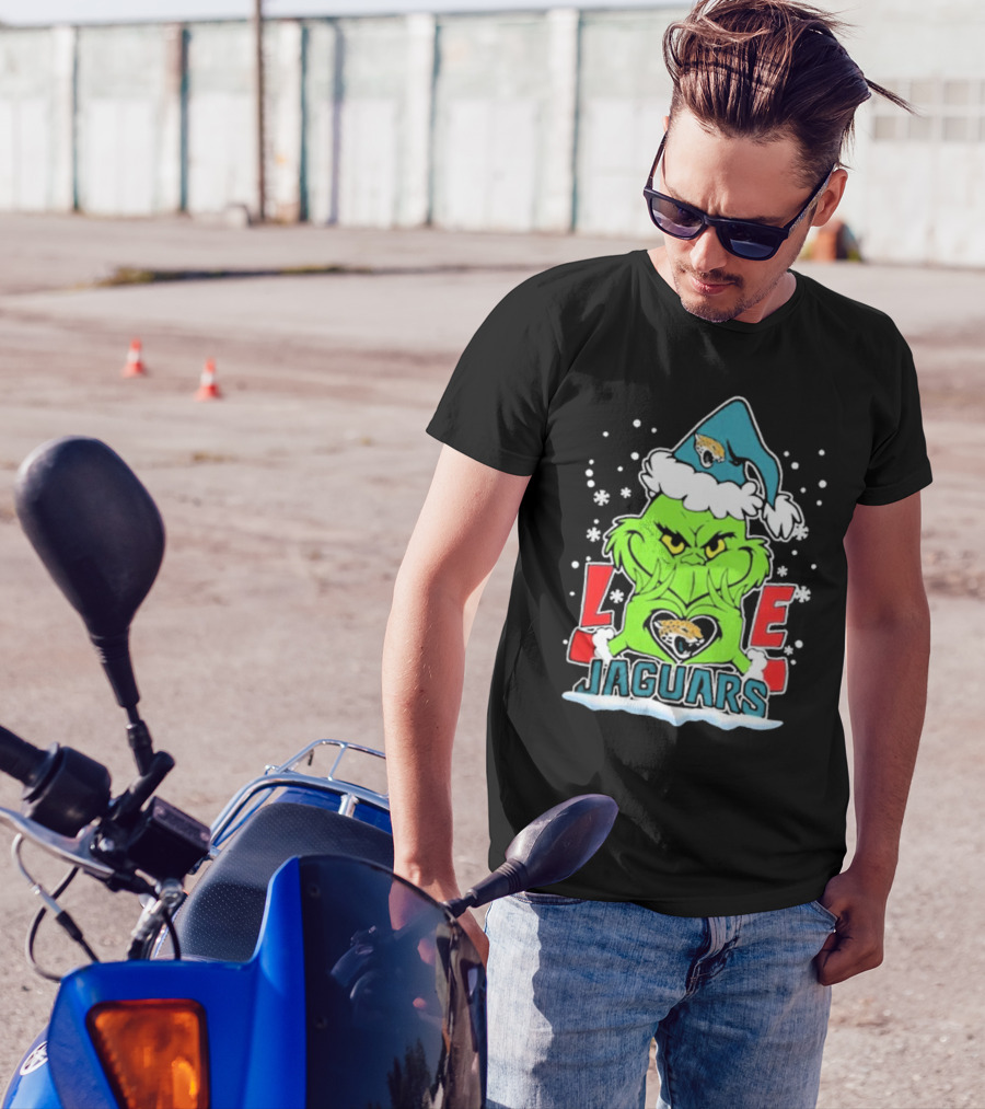 The Grinch Love Jacksonville Jaguars Football Christmas T-Shirt