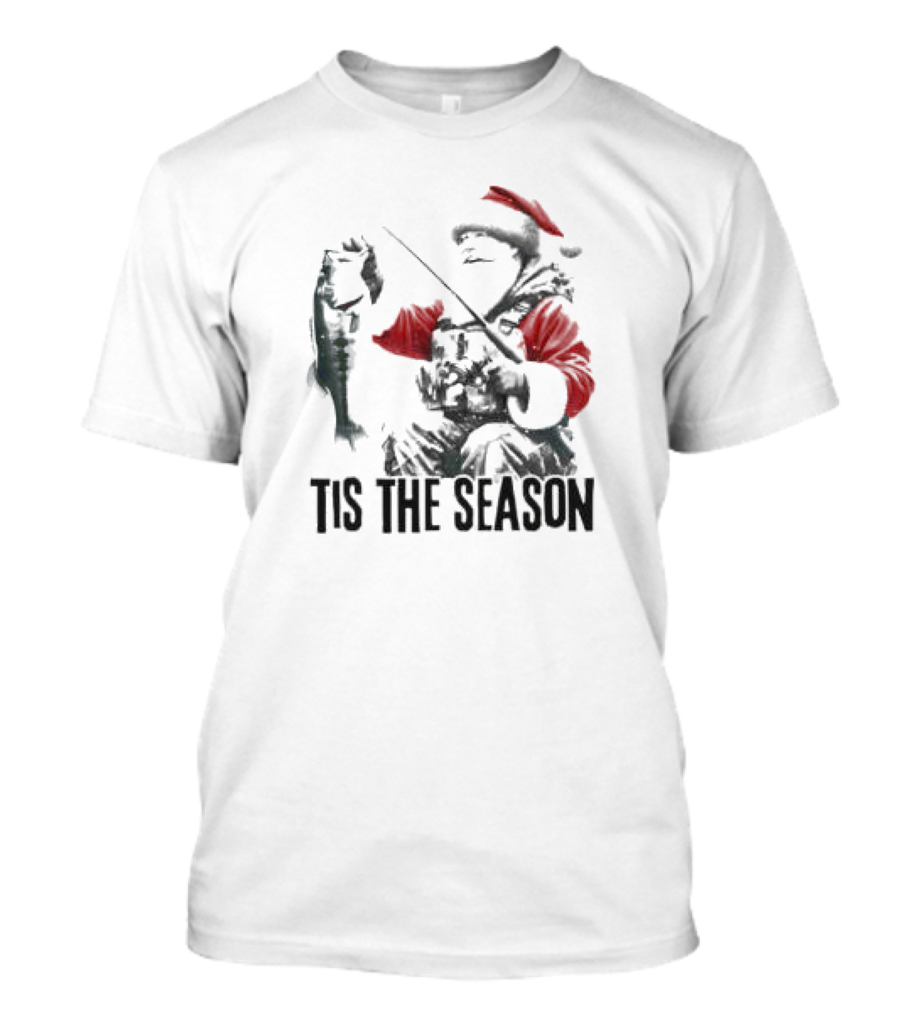 Tis The Season Santa Fishing Christmas T-Shirt