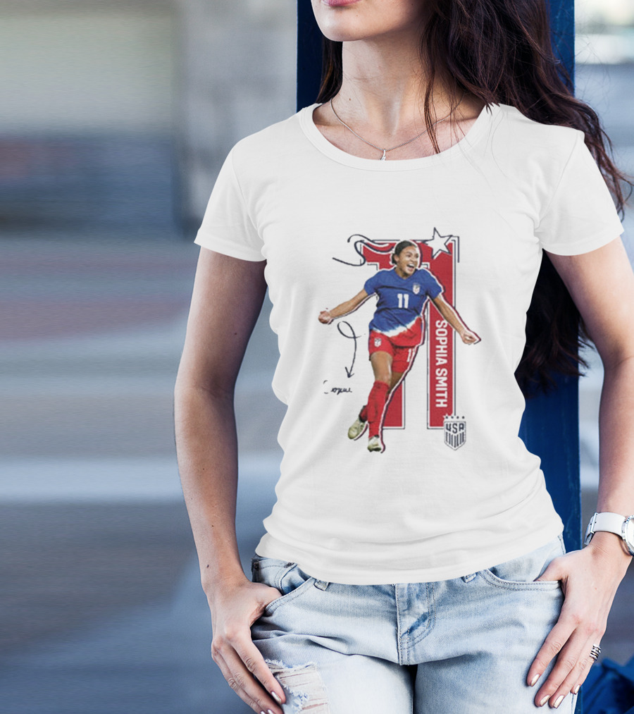 USWNT Sophia Smith 11 USA Signature T-Shirt