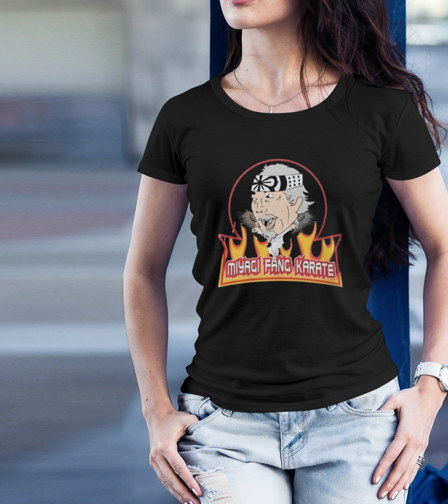 Miyagi Fang Karate Flaming Circle Cobra Kai Inspired Martial Arts T-Shirt