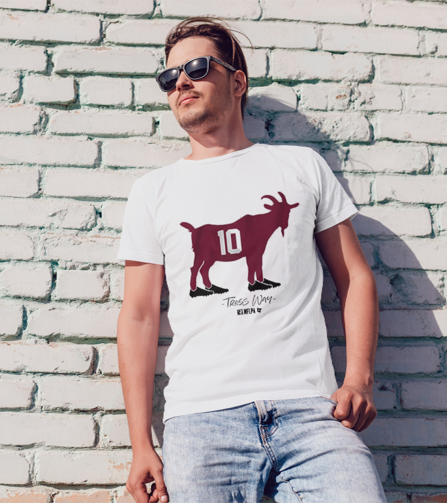 Tress Way 10 Punt Goat Washington Commanders NFLPA T-Shirt