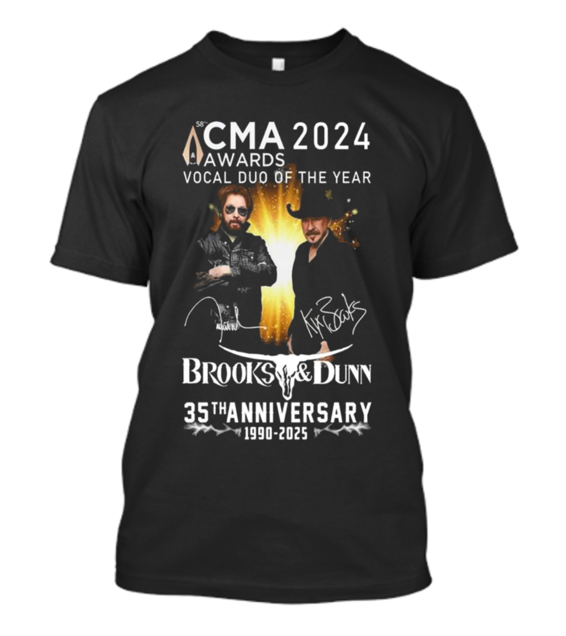 CMA 2024 Awards Vocal Duo Of The Year Brooks And Dunn 35th Anniversary 1990-2025 Signatures T-Shirt