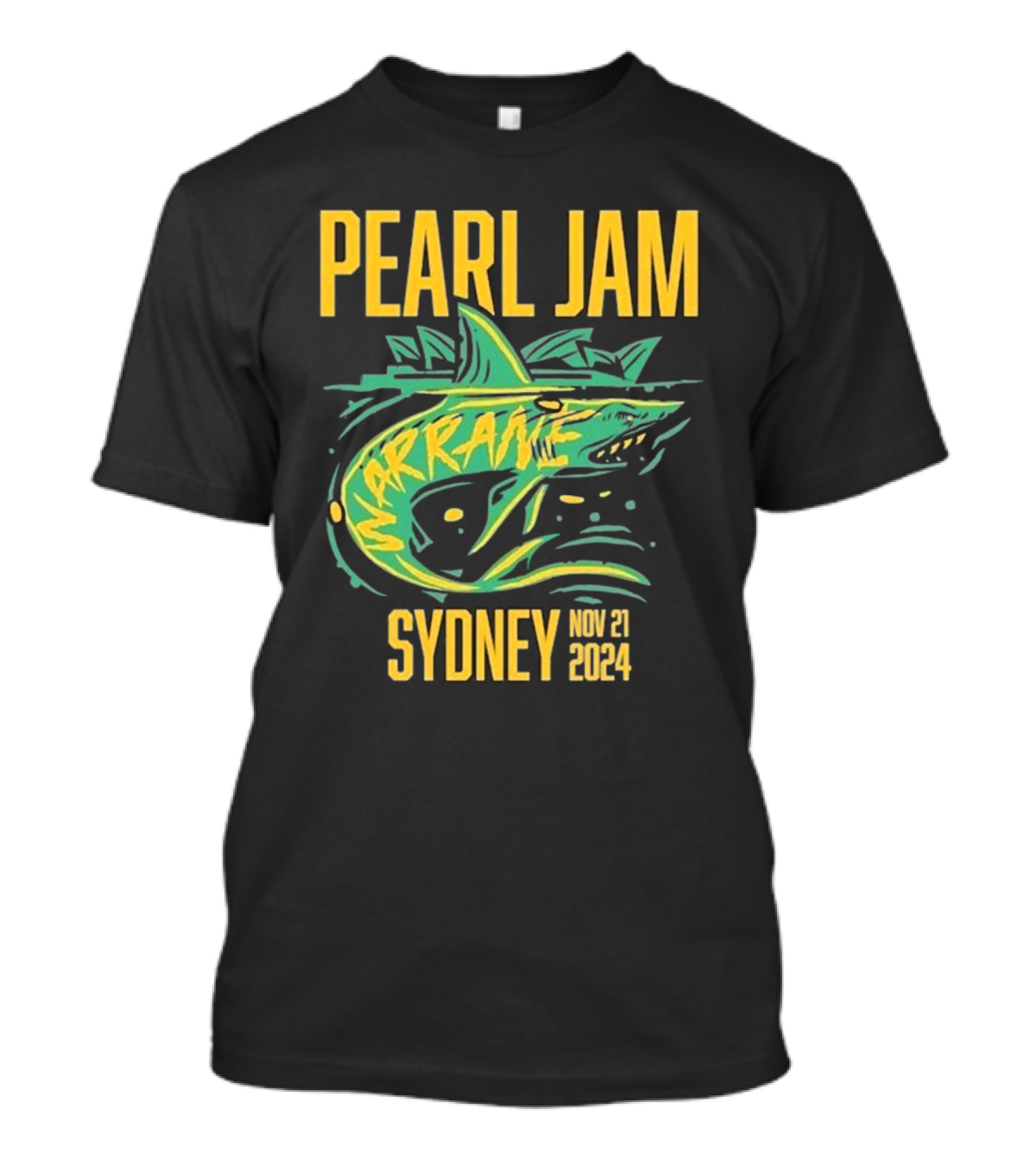 Pearl Jam Sydney Nov 21 2024 Shark Graphics Warrane T-Shirt