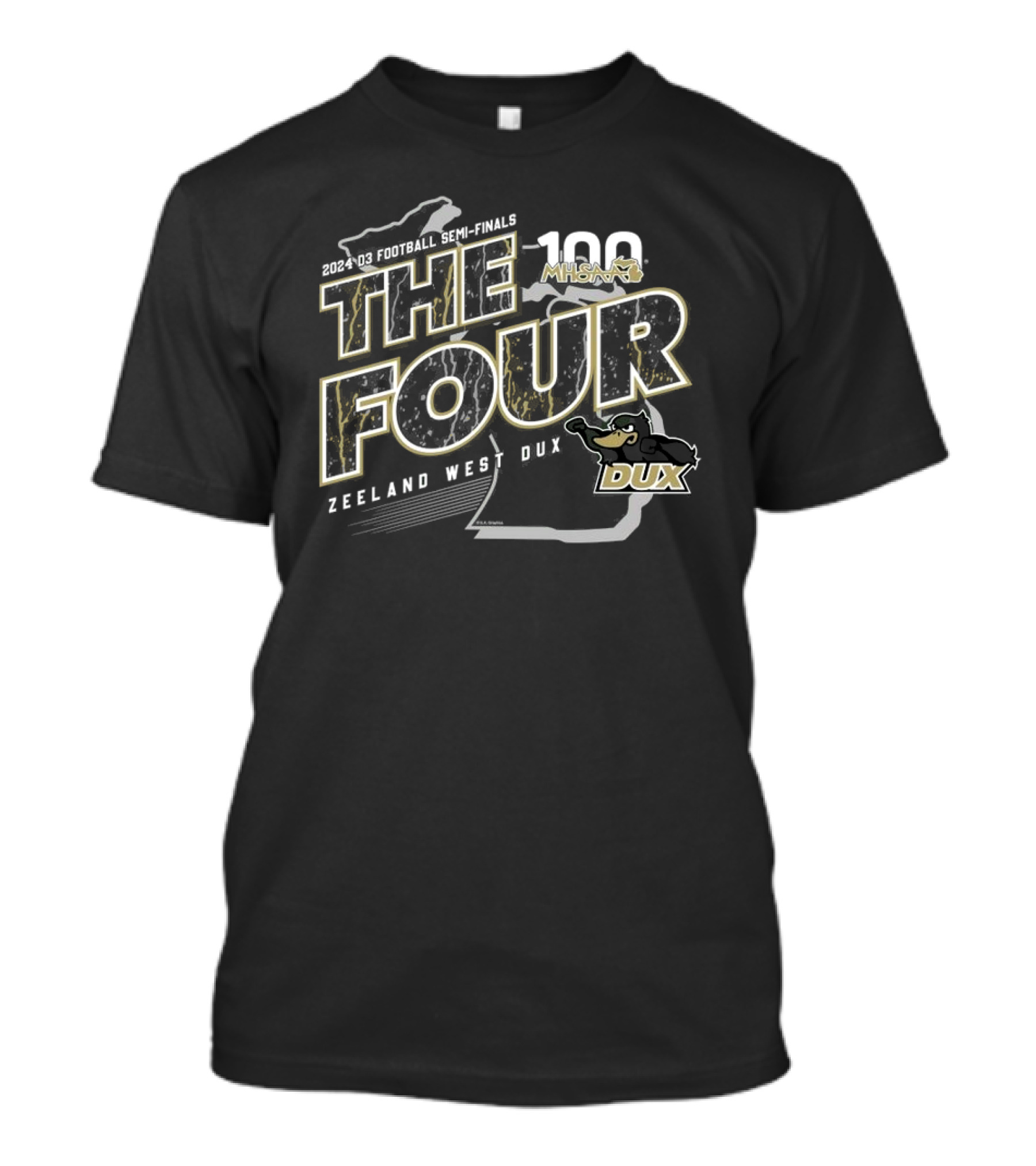 Zeeland West Dux 2024 MHSAA D3 Football Semi-Finals The Four T-Shirt