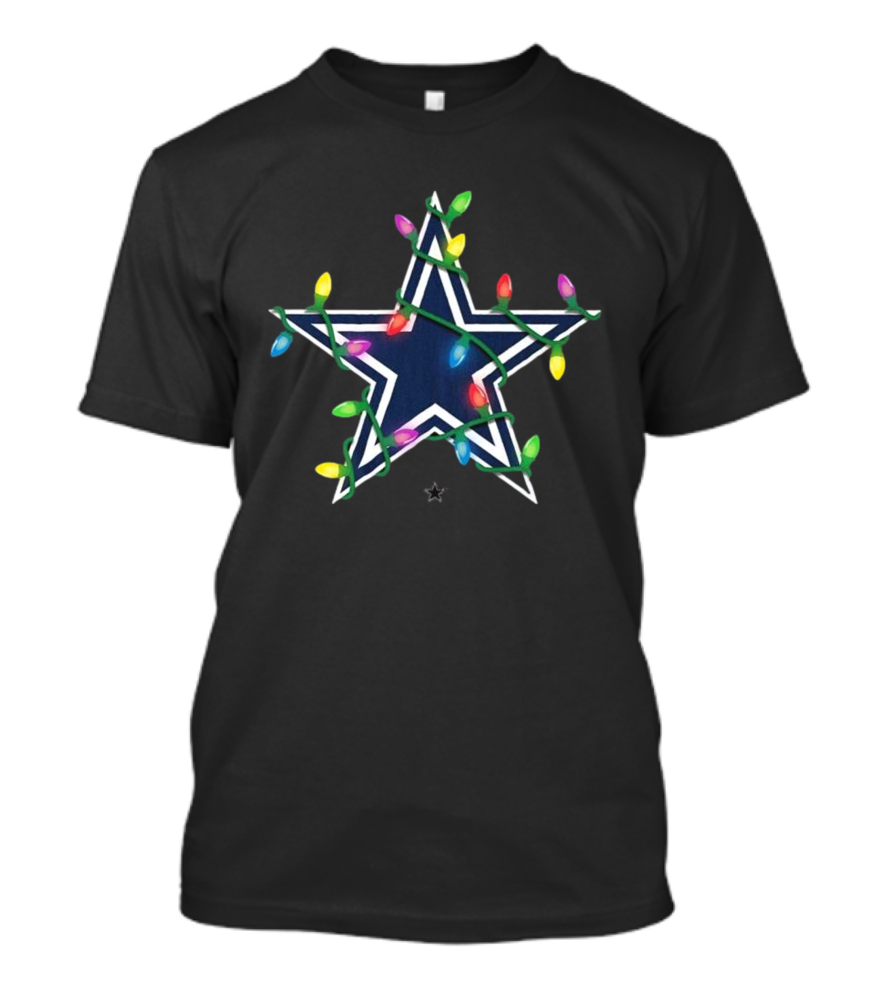 Dallas Cowboys Star With Holiday Lights T-Shirt