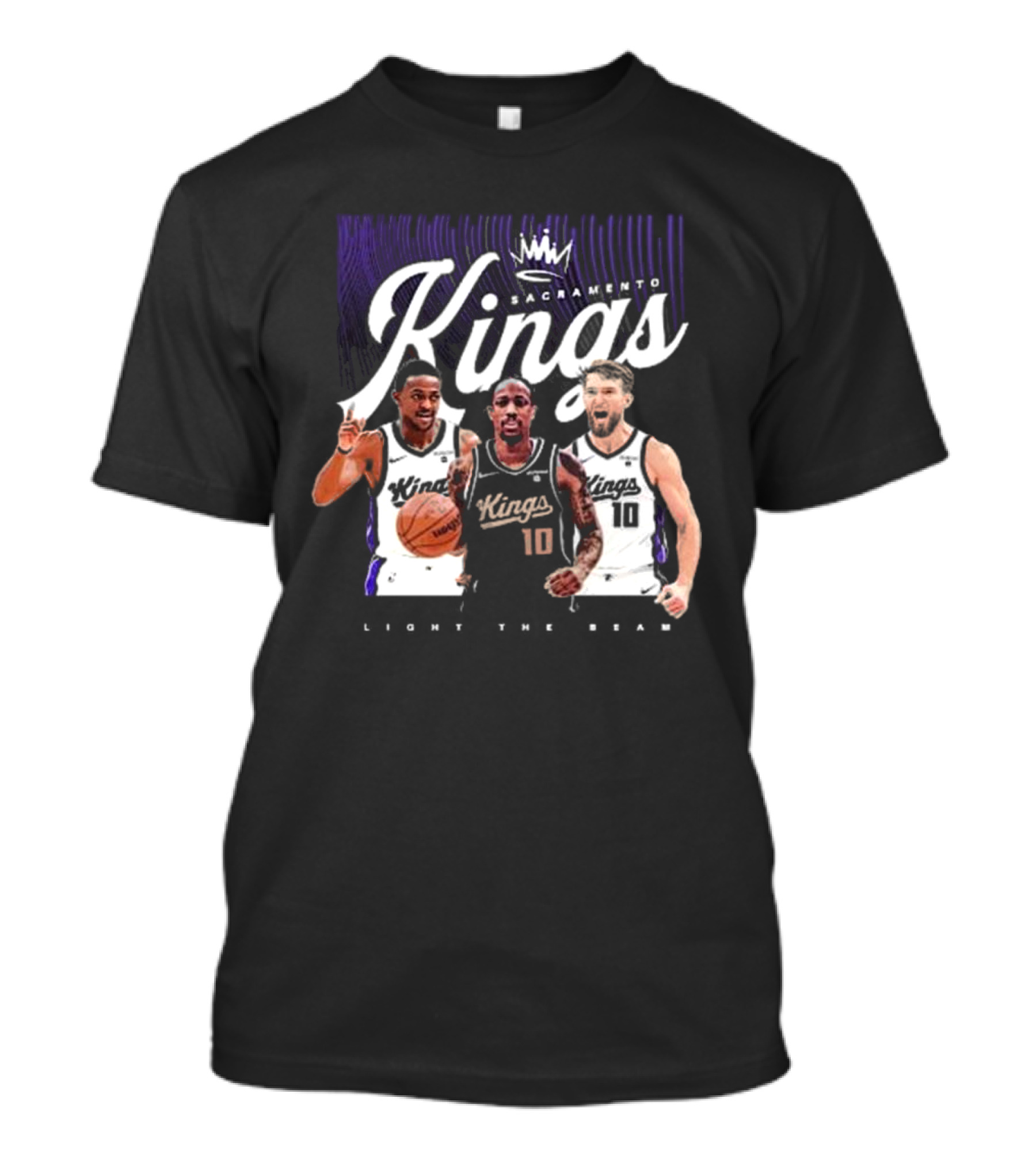 Light The Beam Kings Sacramento Basketball 2024 Derozan Fox Sabonis T-Shirt