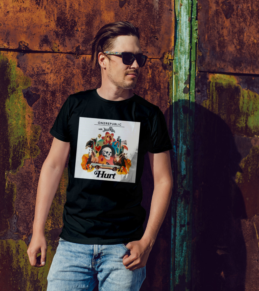 ONEREPUBLIC With JELLY ROLL Hurt Retro Collage Of Horses And Cactus T-Shirt