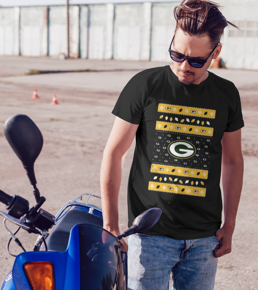Green Bay Packers Holiday Lights Ugly Sweater T-Shirt