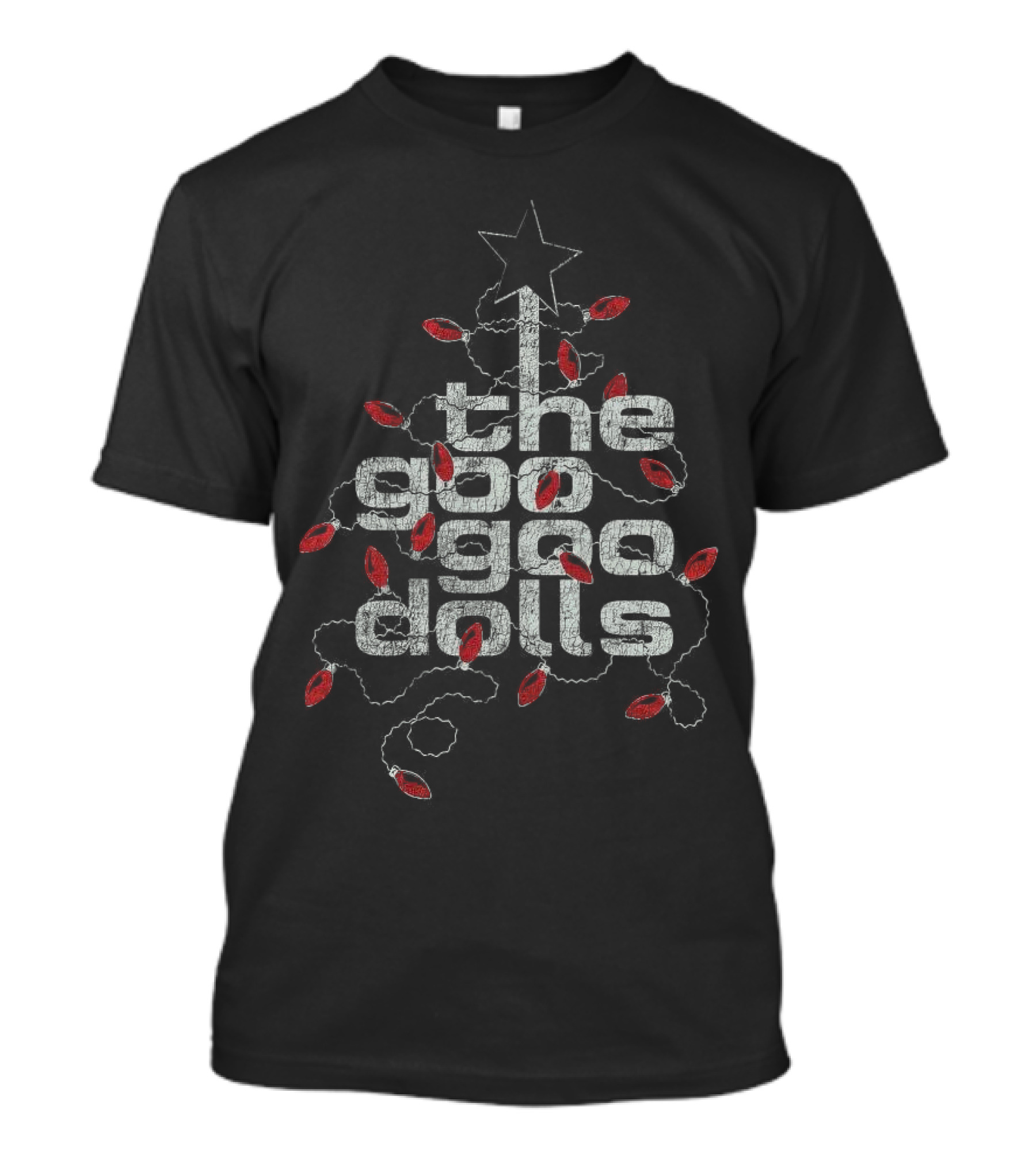 The Goo Goo Dolls Christmas Tree With Red Holiday Lights And Star T-Shirt