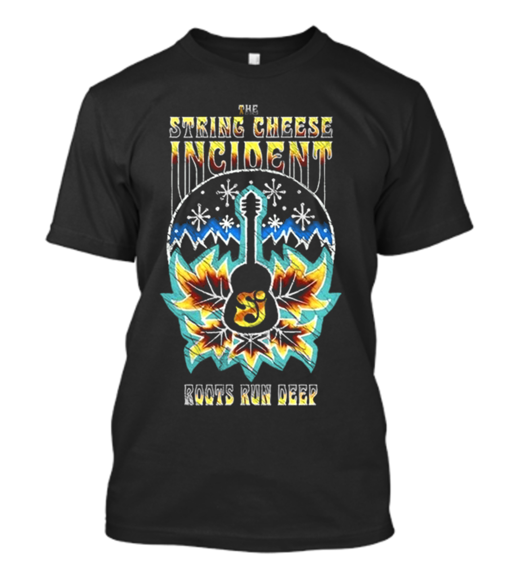 The String Cheese Incident Roots Run Deep Sunrise Mountains Guitar T-Shirt