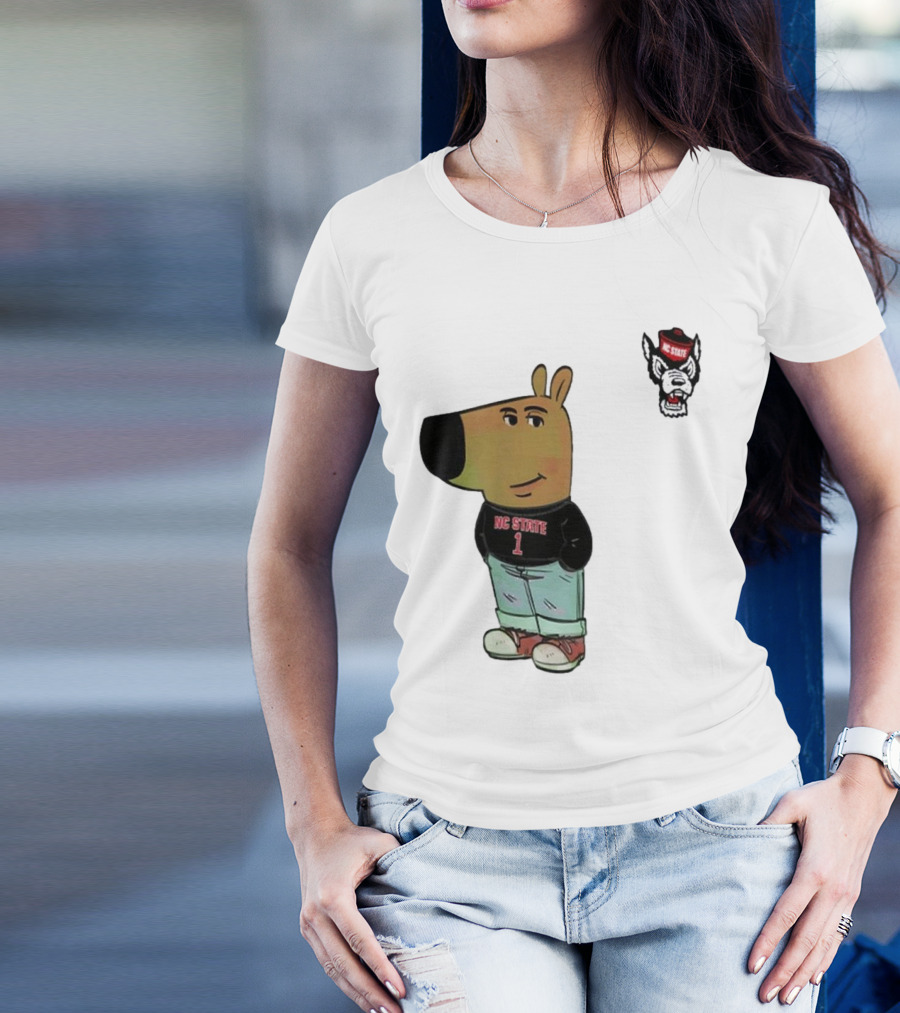 NC State Wolfpack Chill Guy Bear In Jersey And Jeans T-Shirt